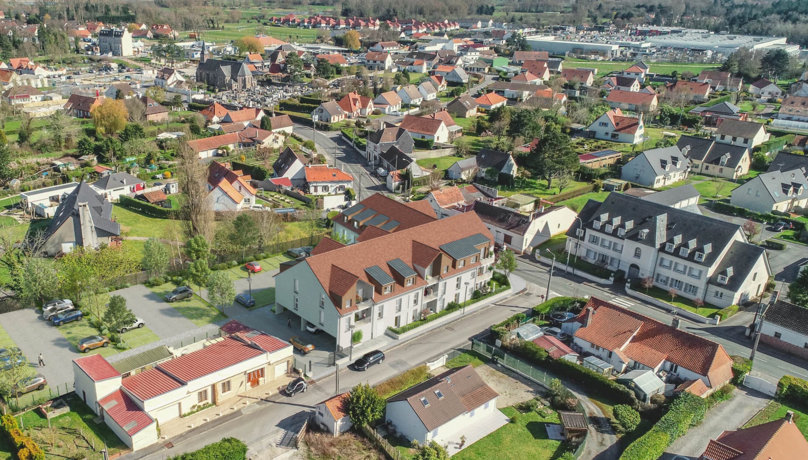 L'orion dans son quartier à Merlimont Village, appartements neufs